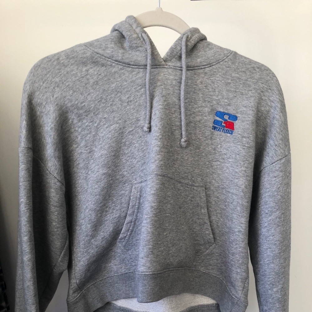 Tna sweatfleece cropped hoodie